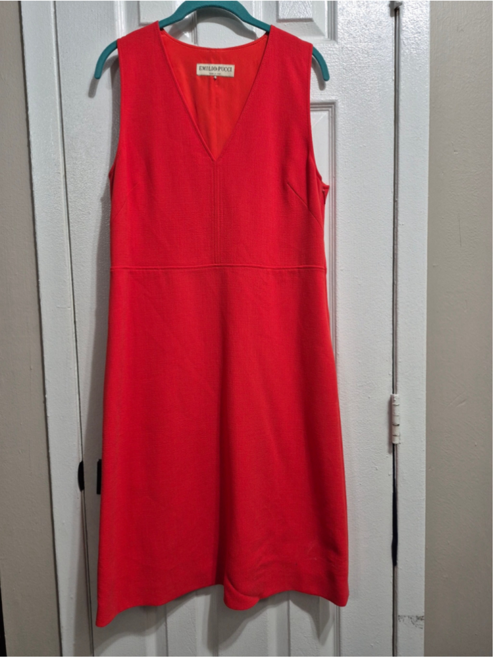 Women's Emilio Pucci orange Sleeveless Wool Dress Size 12